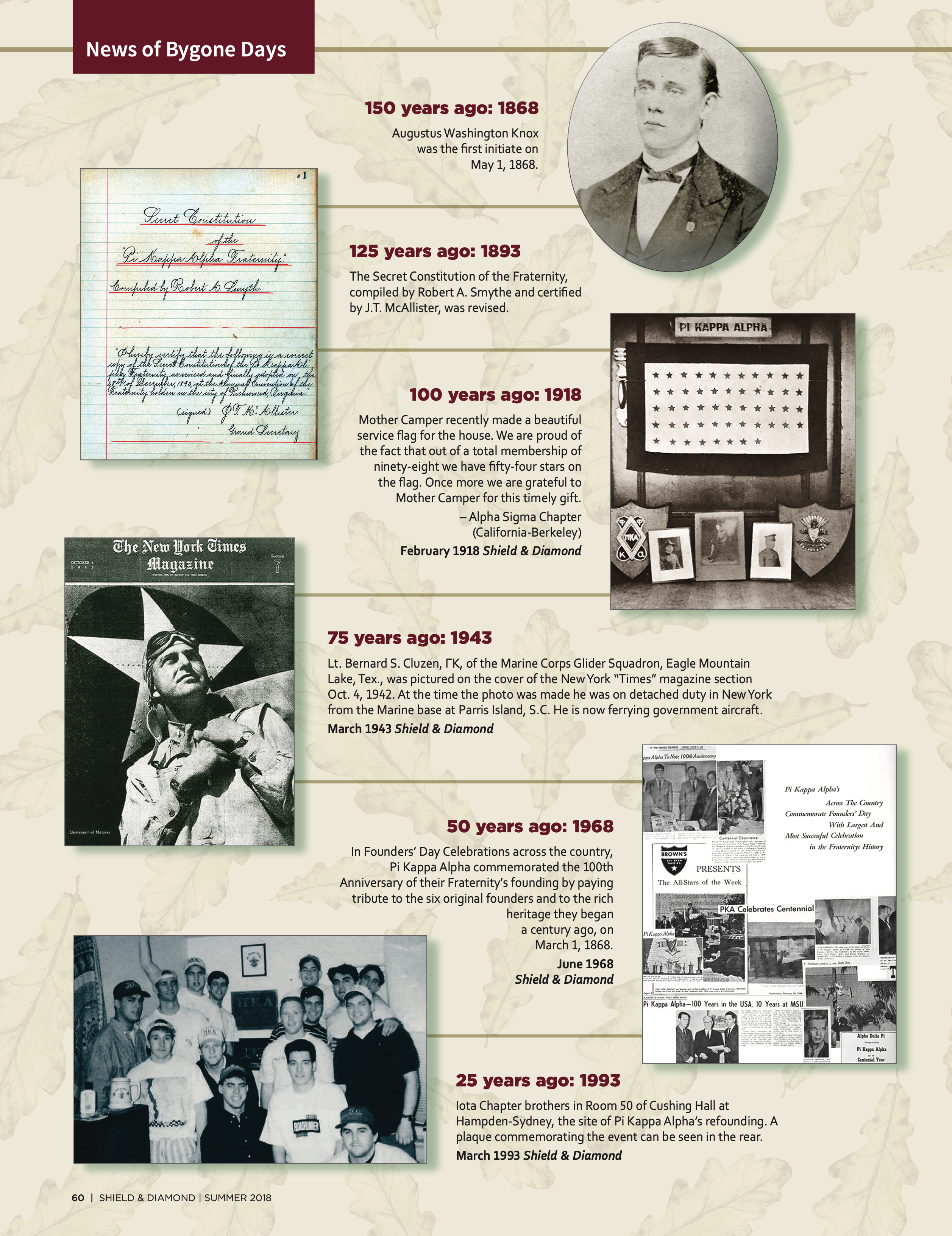 News of Bygone Days, Summer 2018